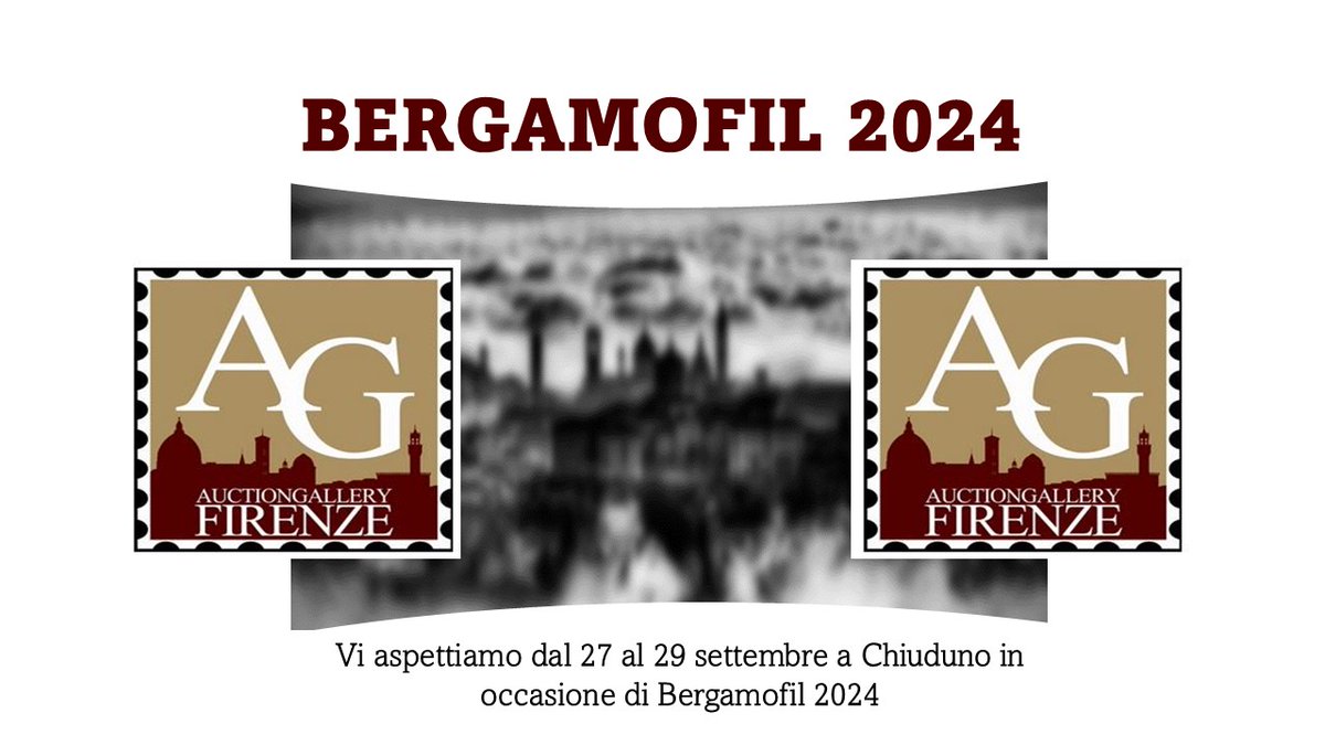 AuctionsGallery's tweet photo. Saremo presenti a BERGAMOFIL 2024 dal 27 al 29 settembre.
Vi aspettiamo numerosi
#stamp #sello #timbre #briefmarken #italy #filatelia #ecommerce #philatelie #philately #francobollo #bergamo #bergamofil #bergamofil2024 #chiuduno #palasettembre #auctiongallery #firenze #florence https://t.co/BrosAsYSjc