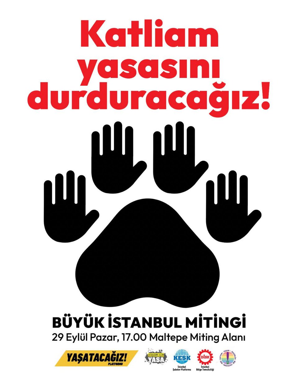 yasatacagizp's tweet photo. Katliam Yasasını durduracağız!
29 Eylül Büyük İstanbul Mitingi!

#yaşatacağız 
#YaşamİçinYasa 
#sokaktayımyanındayım https://t.co/4CDrnsTFyn