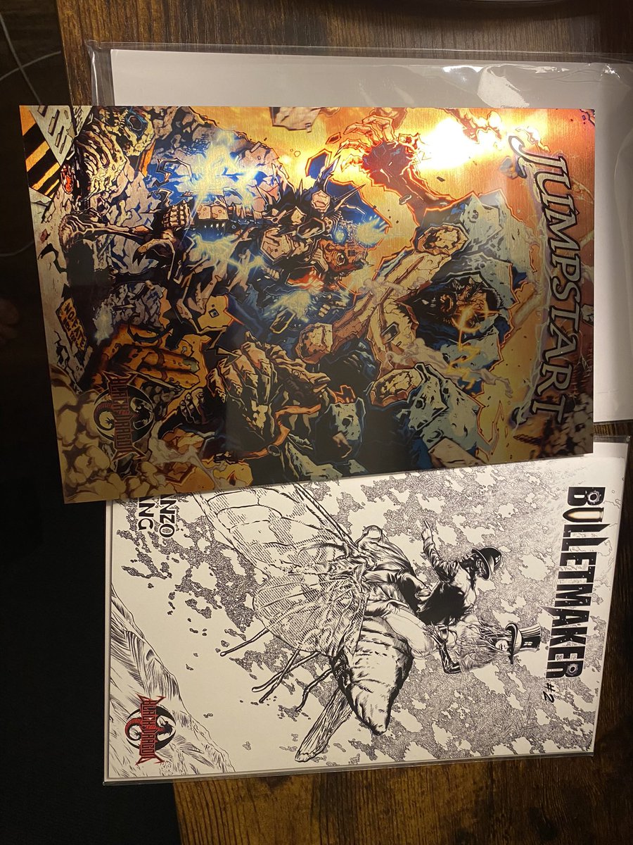 Racist Angel #1 - Bulletmaker #2 - Jumpstart! 

Indies comics at its finest! 

All books ship immediately! No crowd fund no wait! Get em now!! 

Sign up for the mailing list and get 15% off your first order! 

blackdragonftw.com