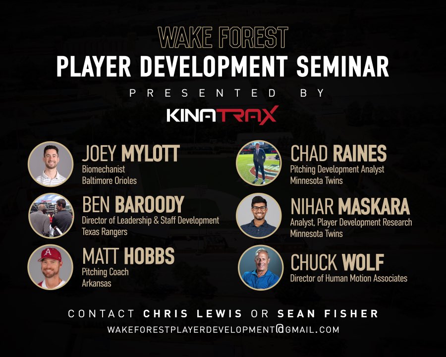 Tickets are now live!

Here’s a few of the speakers that are locked in to present at this years event.

Stay tuned for more speaker and sponsor announcements in the coming days and weeks!

Register now for the 2024 Wake Forest Player Development Seminar:

…ayerdevelopmentseminar.totalcamps.com/shop/EVENT