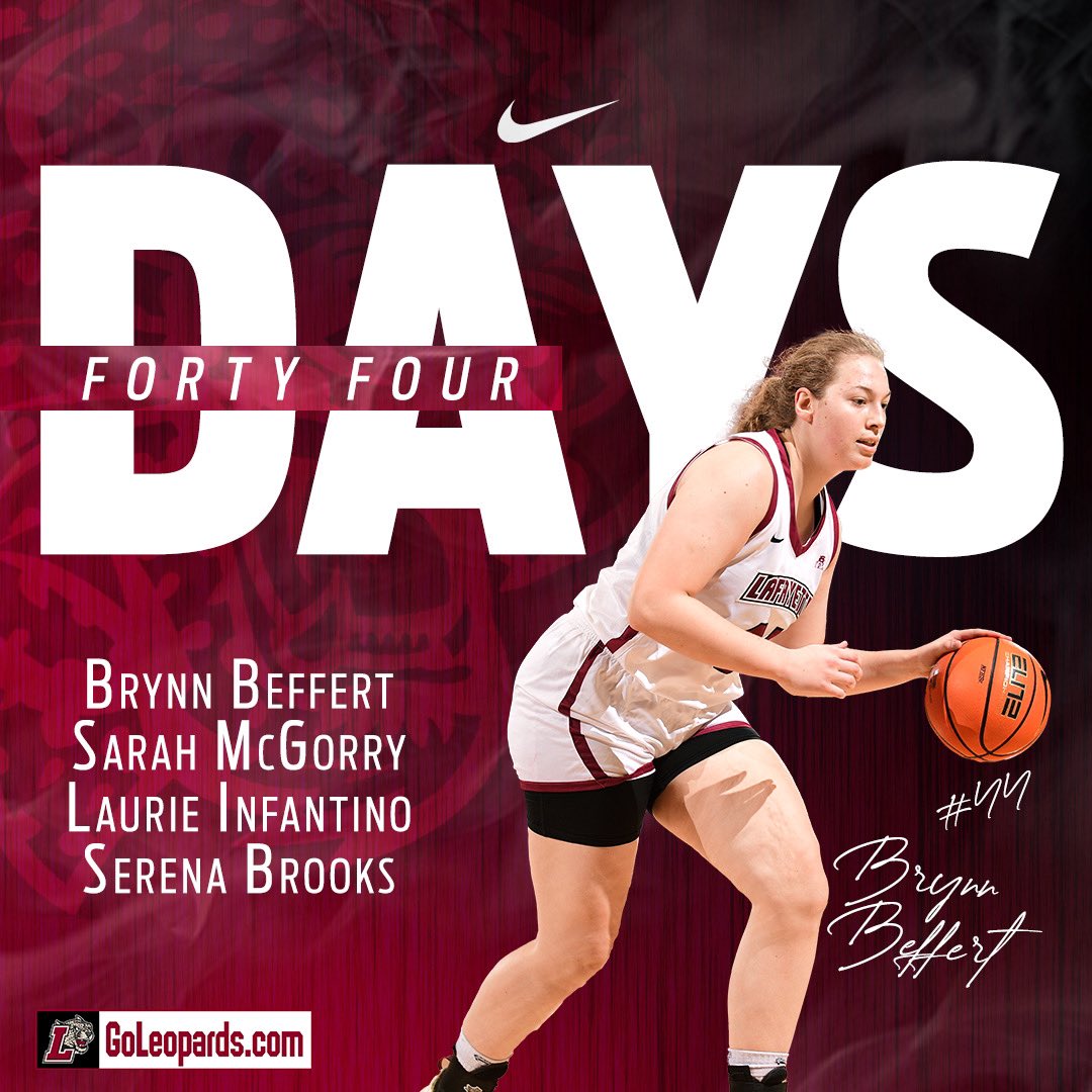LafayetteWBB's tweet photo. @BeffertBrynn days until tipoff!! #rollpards #44days 🐆 https://t.co/1MaAxT8Rxs