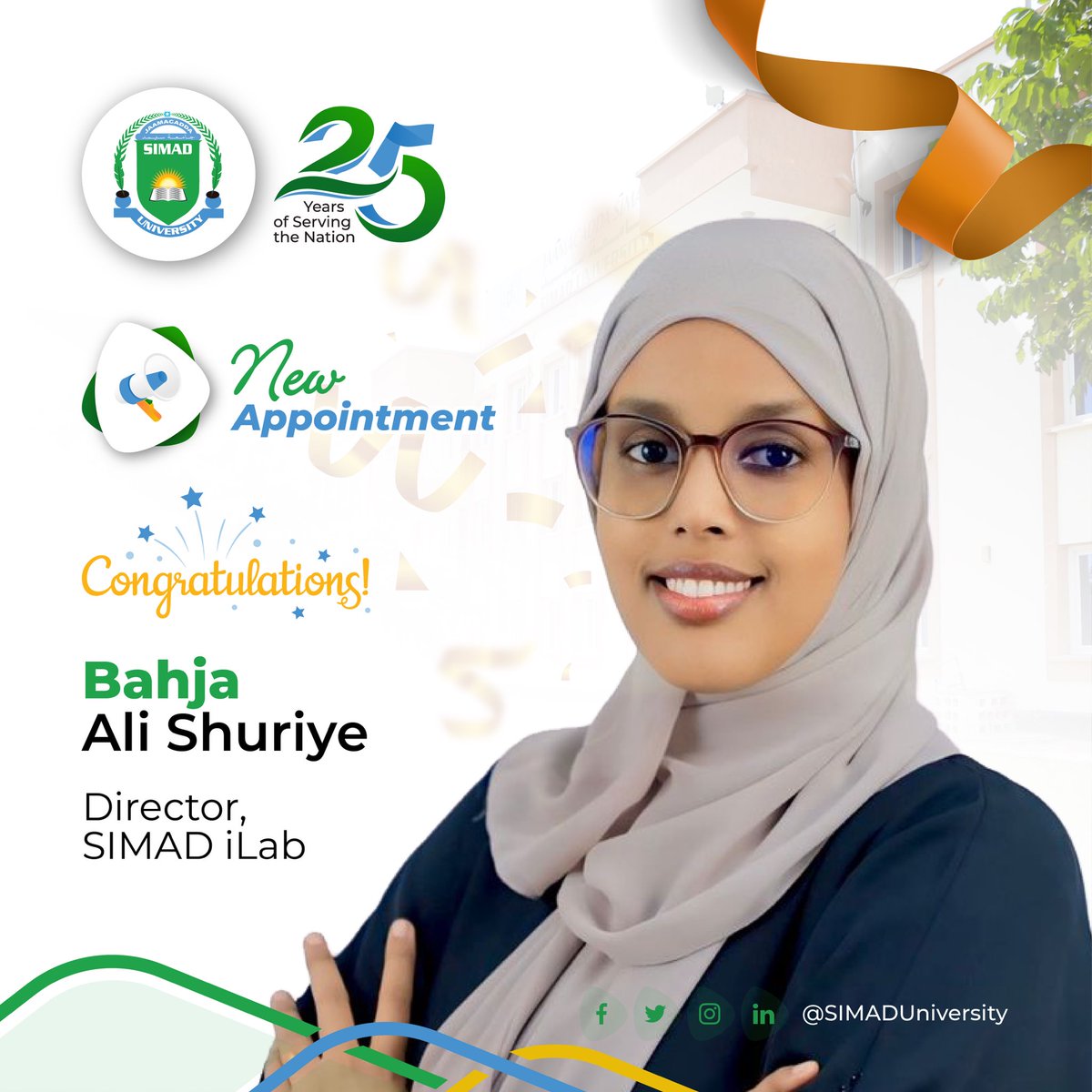 I’d like to take a moment to sincerely thank Rector of <a href="/SIMADUniversity/">SIMAD University</a> Dr. @Abdikarimmohaid for his trust and confidence in me. I’m deeply grateful for the opportunity to lead <a href="/SIMADiLab/">SIMAD iLab</a> and for the incredible support I’ve received from my family, friends, and colleagues.