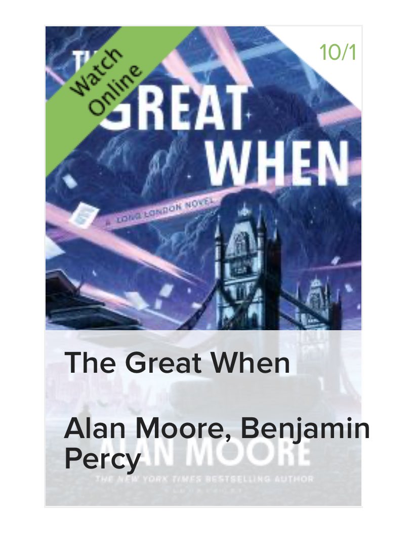 Benjamin_Percy's tweet image. On October 1st, I’ll be interviewing Alan Moore — in his only US event , as part of the @WIBookFestival — celebrating the release of his new novel, The Great When.

#alanmoore #graphicnovels #novels