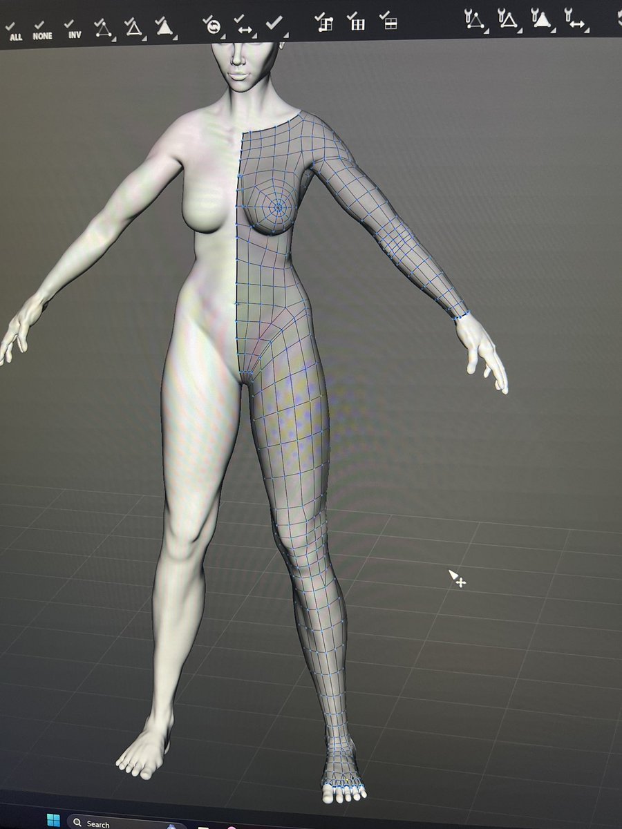 I was working on my low poly in Topogun. My 8 year old walks in, looks at my model, and happily starts singing “Spiderboob, Spiderboob, do de dooo de doo doo doo… Lookout! Here comes the Spiderboob” as she departs.