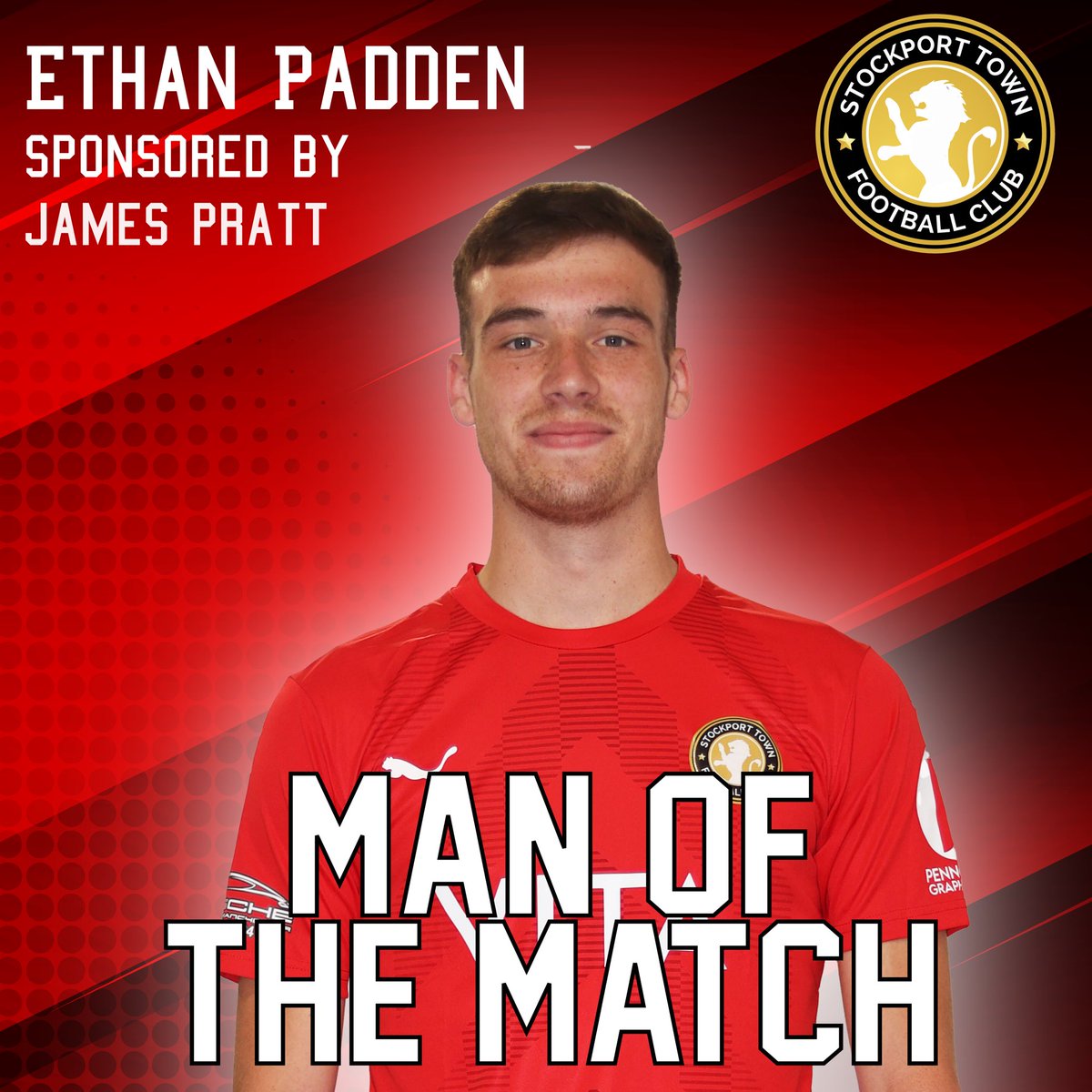 StockportTownFC's tweet photo. Today’s Man of The Match was Ethan Padden.

Great performance Ethan well done 👏🏻 

#LionsRoar 🦁 https://t.co/EVqci6TwgN