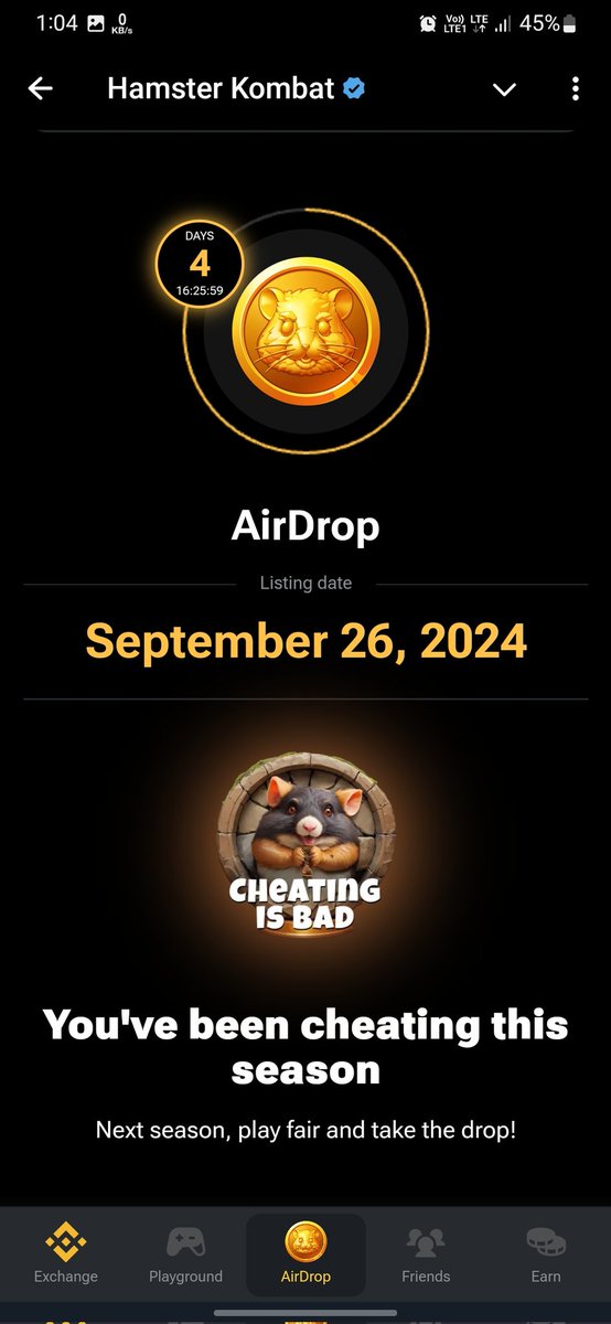 dbbariya2010's tweet photo. #hamster
#HAMSTERCOMBAT 
You didn't do right things with us i have waste many of my time in your this game no for your achievement ' cheatimg is bad' i didn't do anything wrong and what about my efforts for increasing profit per hour, achievement,cards,refers? You are such scam https://t.co/g1esRsi9Mn