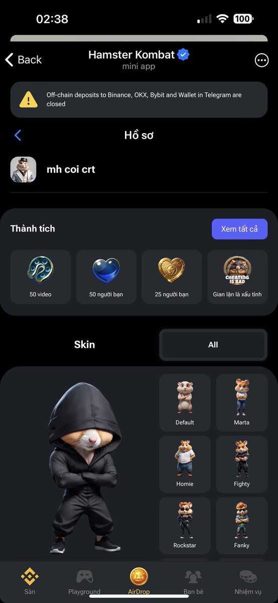 vanlanmauhoa66's tweet photo. @hamster_kombat @cryptocom I'm an extremely hard-working player, why is my account banned from receiving tokens? Please review and help me https://t.co/uzX7Mdfop6