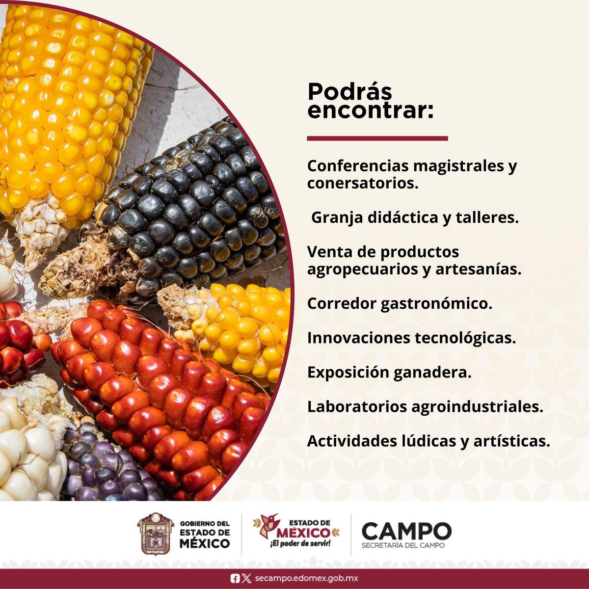 CampoEdomex's tweet photo. Expo Agro Alimentaria Internacional Estado de México 2024: Innovación y tradición se encuentran en el corazón del campo #mexiquense, conversatorios, talleres, actividades para toda la familia y muchas cosas más.

#SomosCampo #ExpoAgroEdoméx https://t.co/OlTxOHWOxT