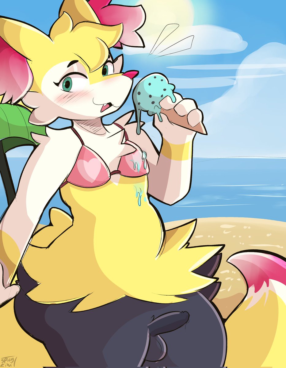 Ice cream at the beach is a match made in heaven~

...Wh-why are you staring? 😳