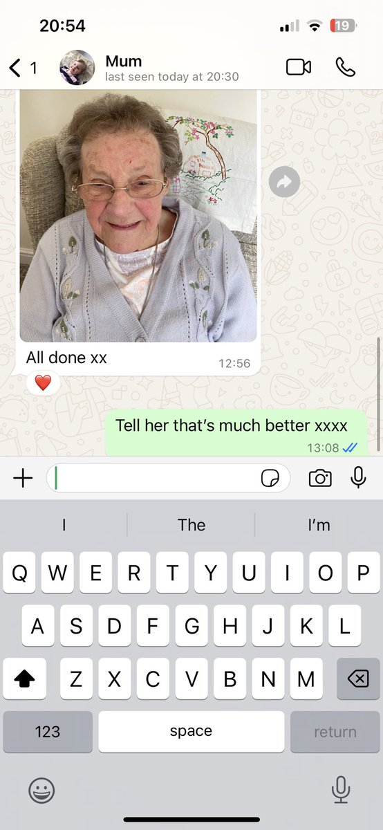 Adorable how my Nan got my mum to send me a picture of her hair cut 💕
