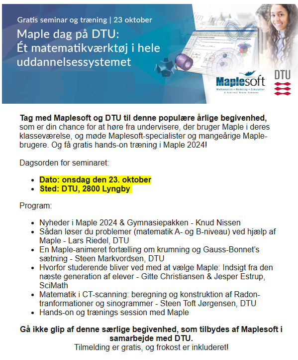 scimath_dk's tweet photo. Mapledag på DTU d. 23. oktober - alle er velkomne. https://t.co/8YJ1Qdsf00