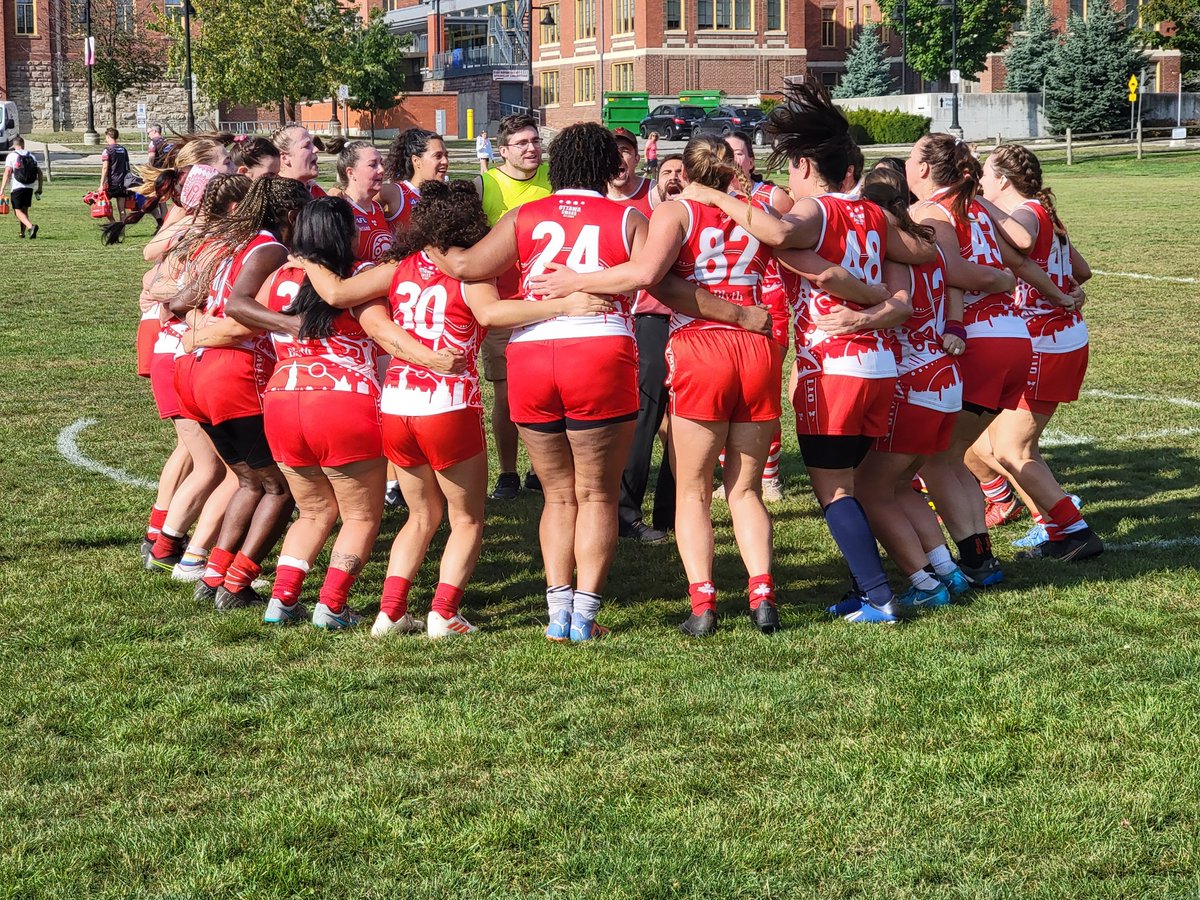 Cheer, cheer the red and the white! The <a href="/ottawaswans/">Ottawa Swans A.F.C.</a> Women sing the victory song! Swans 11.15.81 to <a href="/WILDCATSafc/">HamiltonWildcatsAFC</a> 1.2.8 I  <a href="/AFLOntario/">AFL Ontario</a> Grand Final.
