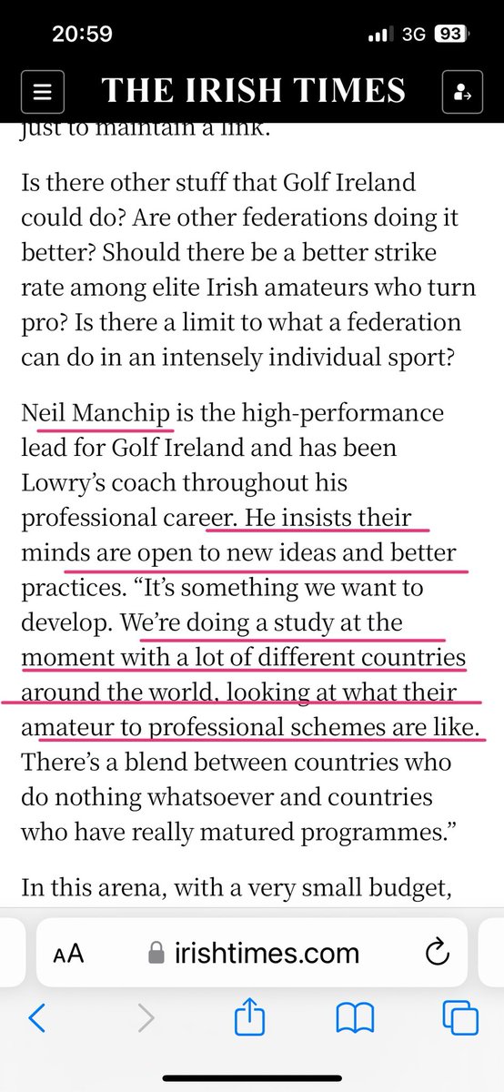 ⁦<a href="/IrishTimesSport/">Irish Times Sport</a>⁩ Denis Walsh probing what’s gone wrong with Irelands lack of tour pros in today’s Irish times. IMO the rot started in 1998. ⁦<a href="/GolfIreland_/">Golf Ireland</a>⁩ scratching their heads doing study’s. Is it not obvious what’s gone wrong?