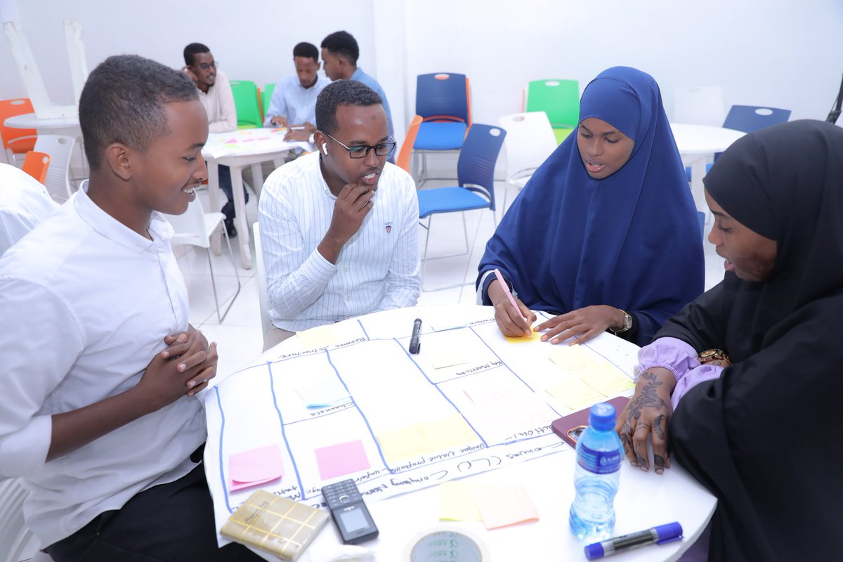 UNIDOSomalia's tweet photo. Shaping Somalia’s entrepreneurial future! Our incubates are mastering the #LeanCanvas model, refining strategies, and turning ideas into thriving businesses. 🌱🚀With support from @EU_in_Somalia &amp; @UNIDO, we’re proud to nurture the next generation of innovators. #Entrepreneurship https://t.co/1IVGhnZd6f