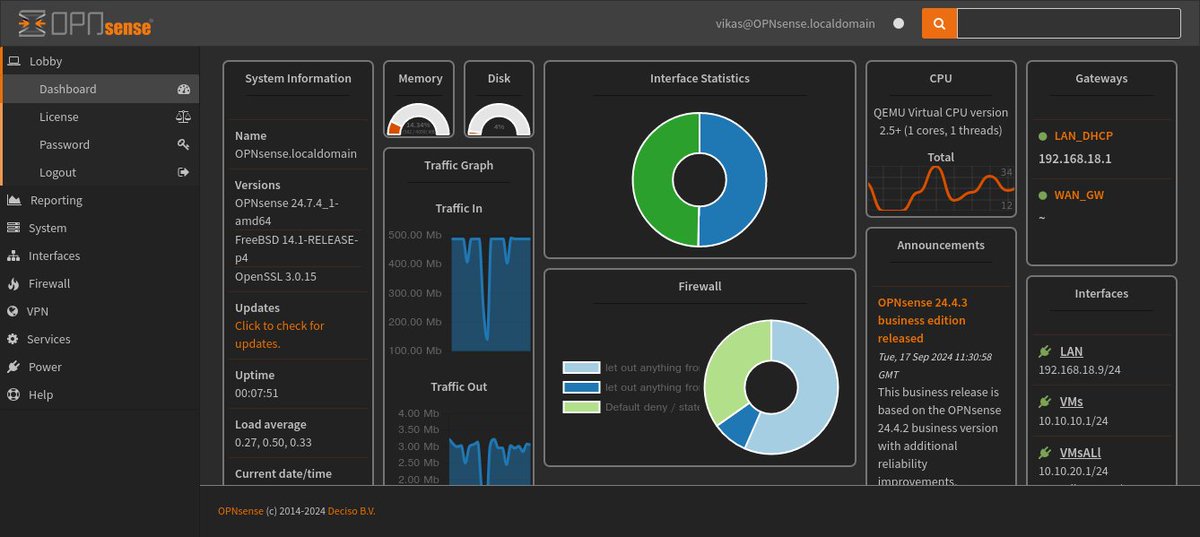 mrrobot1o1's tweet image. Updated to 24.7.4. Wow! Loved the update, especially the dashboard improvements. @opnsense