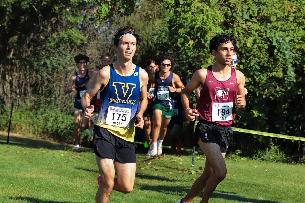 Laurentian XC Women 8th and XC Men 9th at Western Invitational today in London.  Photos include Sarah Booth (Bib 35),  Abby Lanteigne (Bib 39) and Brandon Radey (Bib 175). #goVees