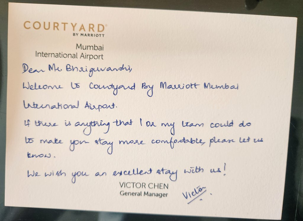 Thank you <a href="/CourtyardbyMarr/">Courtyard by Marriot</a> Mumbai.
This gesture was truly priceless.