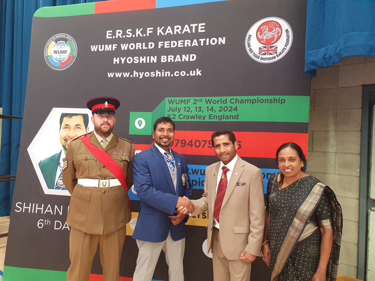 21.09.2024
🎉🎉Great Celebration🎉🎉
London Baba Suresh Krishna received a Lifetime Achievement Award by World Union of Martial Arts Federations, Presented by Sgt Matthew Breeson 4 Princes of Wales's Royal Regiment at World Championship in K2 Crawley, England.