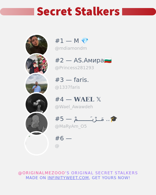 لقد اكتشفت من زار ملفي الشخصي على تويتر!

⠀⬅️ infinityweet.me/secret-stalker…