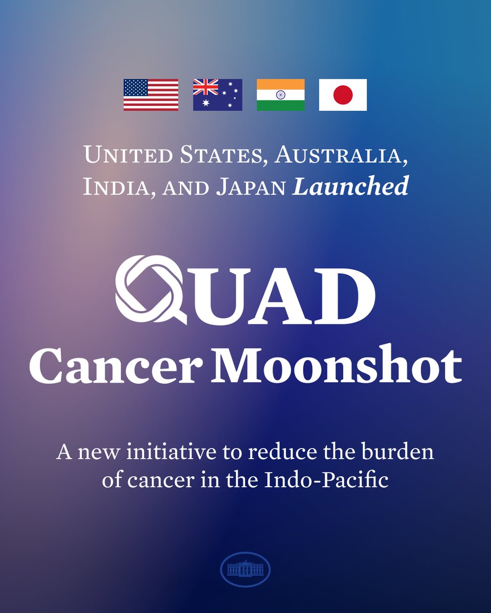The Quad Cancer Moonshot means more collaboration between our hospitals, research centers, and cancer foundations, more investment in screenings, treatment, and research, and more exchanges between our countries to improve vaccination rates across the region.
 
It matters.