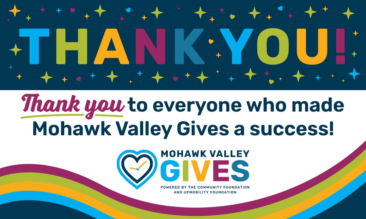 foundationhoc's tweet image. Thank you to everyone that supported Mohawk Valley Gives in its third year! 💙 The community-wide giving day was a tremendous success, and it’s all thanks to you.

Learn more about Mohawk Valley Gives at givemv.org. 

#MohawkValleyGives