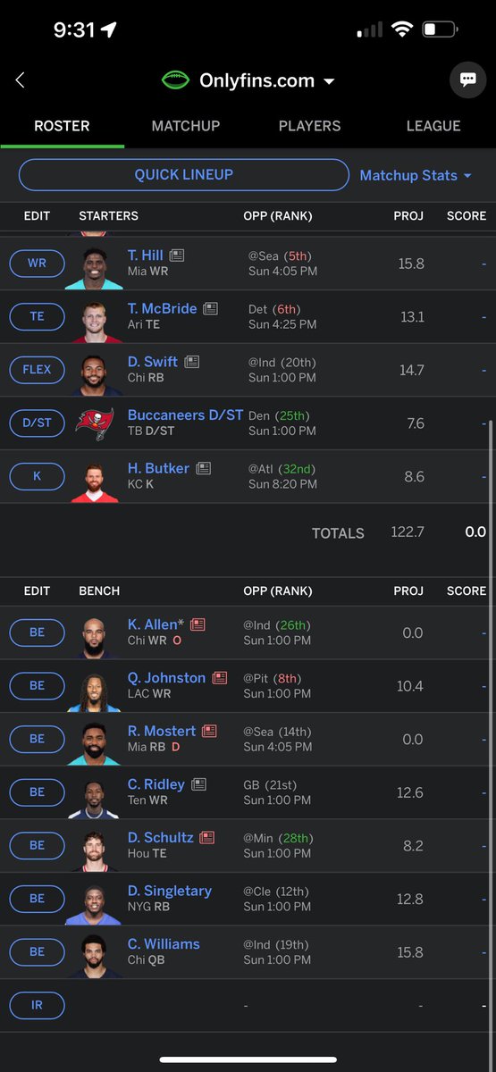 PhinssHub's tweet photo. @SleezBallFF Do you think I should make any changes for this week? https://t.co/2XBnQELyUD