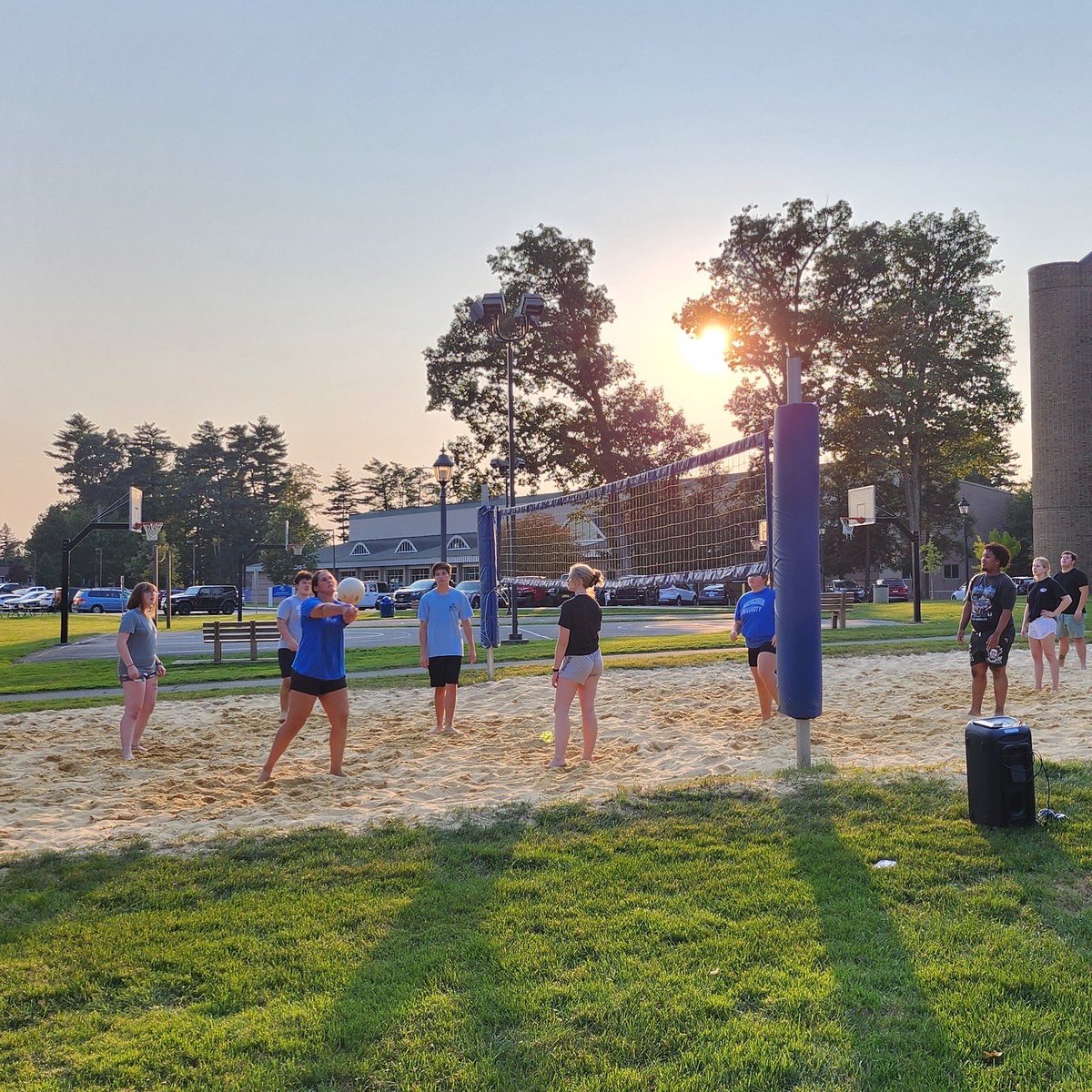 Golden hour, good vibes, and the perfect end to summer 🌅🏐☀️