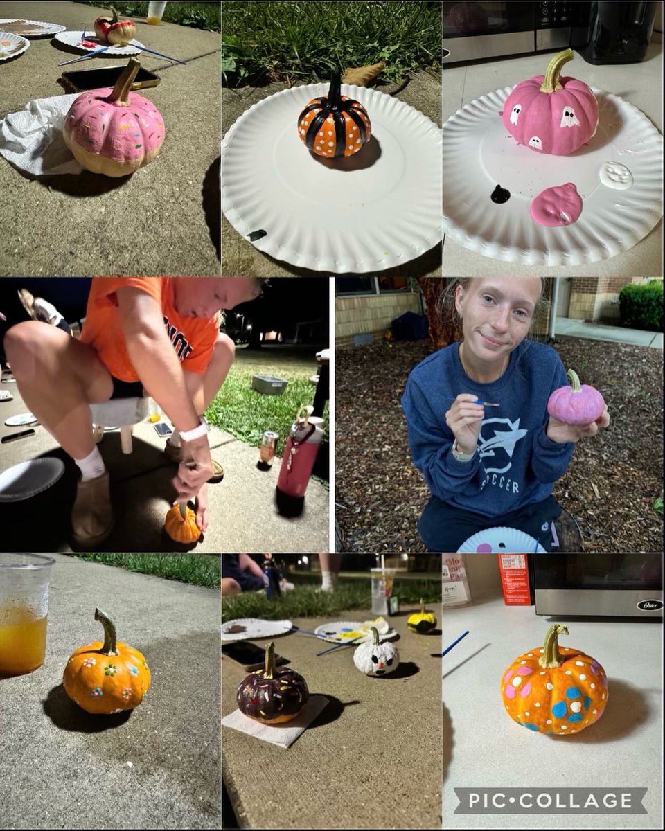 Spending Saturday nights painting pumpkins 🎃🌟