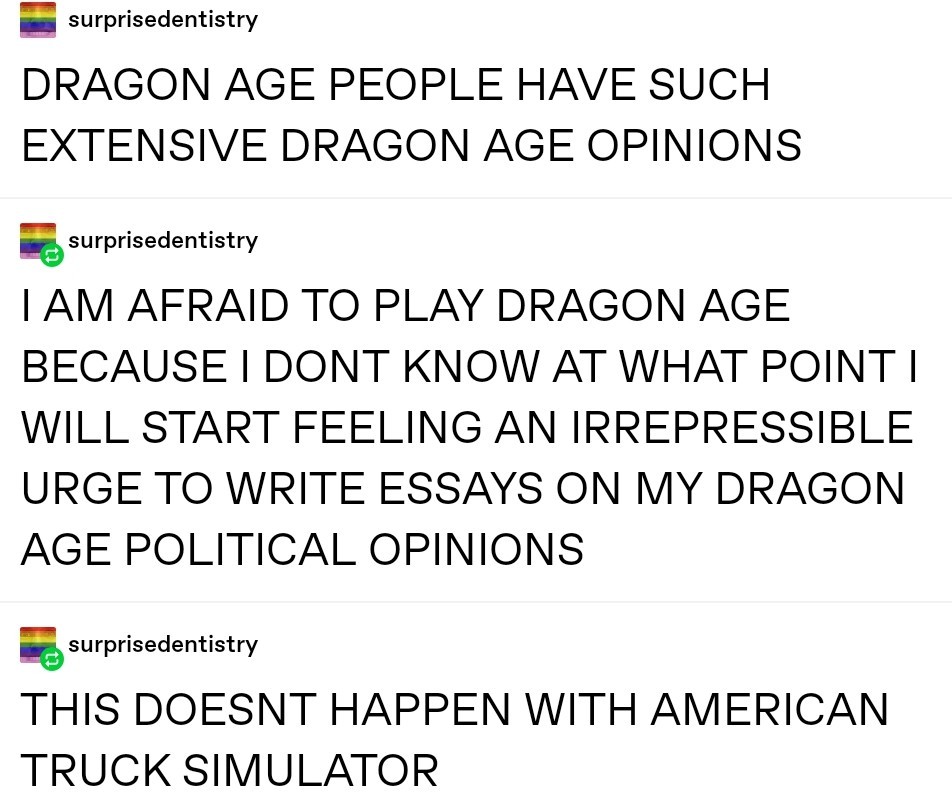 Dragon_Age_Fans's tweet photo. It kind of blows my mind that there there will be thousands (millions?) of gamers who will play a Dragon Age game for the very first time when DA-TV drops. It’s gonna be a wild ride folks. https://t.co/jctbeBet9m