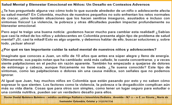 danqui2901's tweet photo. #salud mental. Me complace compartir este documento sobre salud mental en niños y adolescentes, con info y herramientas prácticas para el día a día. ¡Espero que sea útil! Los invito a leerlo y profundizar en este tema tan importante. Alcance publico en general. https://t.co/dtBQDvjef3