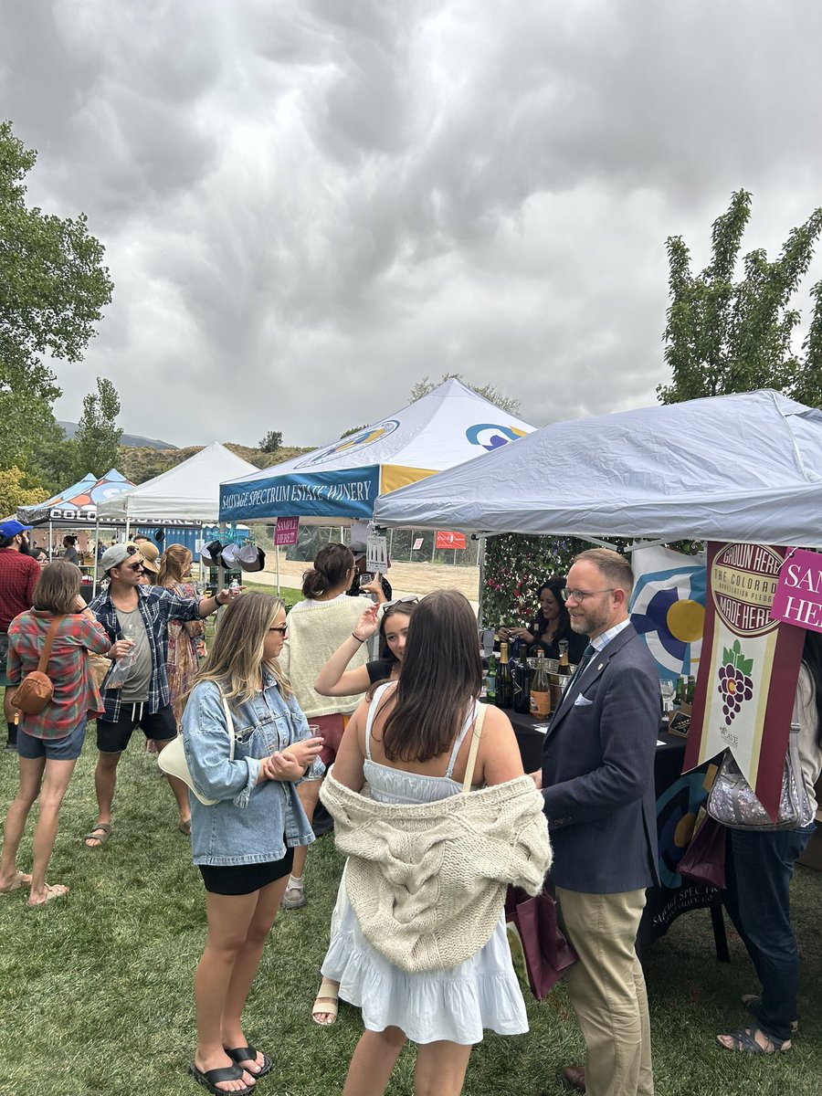 SoperMatthew's tweet photo. Awesome time today at the 33rd Colorado Mountain Wine Festival in Palisade! It was tremendous to visit with scores of friends and supporters! Colorado has only a few great wine growing areas and most are in my legislative district! #coloradowine #copolitics https://t.co/9JrGBEPNkU