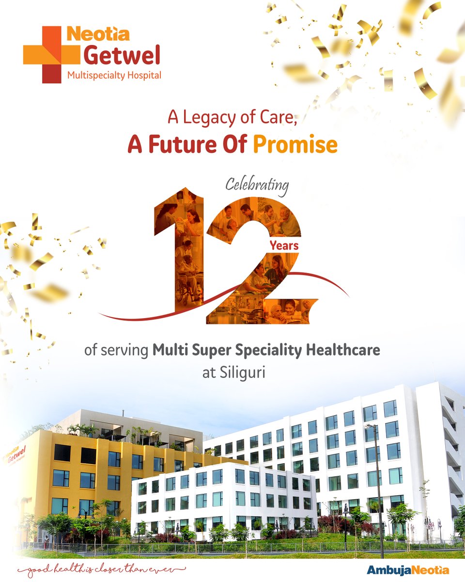 ngmh_official's tweet photo. Today marks a significant milestone as we celebrate 12 remarkable years of Neotia Getwel Multispecialty Hospital in Siliguri !

Together, let’s continue to pave the way for a brighter, healthier tomorrow! Here's to many more years of delivering exceptional healthcare!

#NGMH https://t.co/z61nsCVZTk