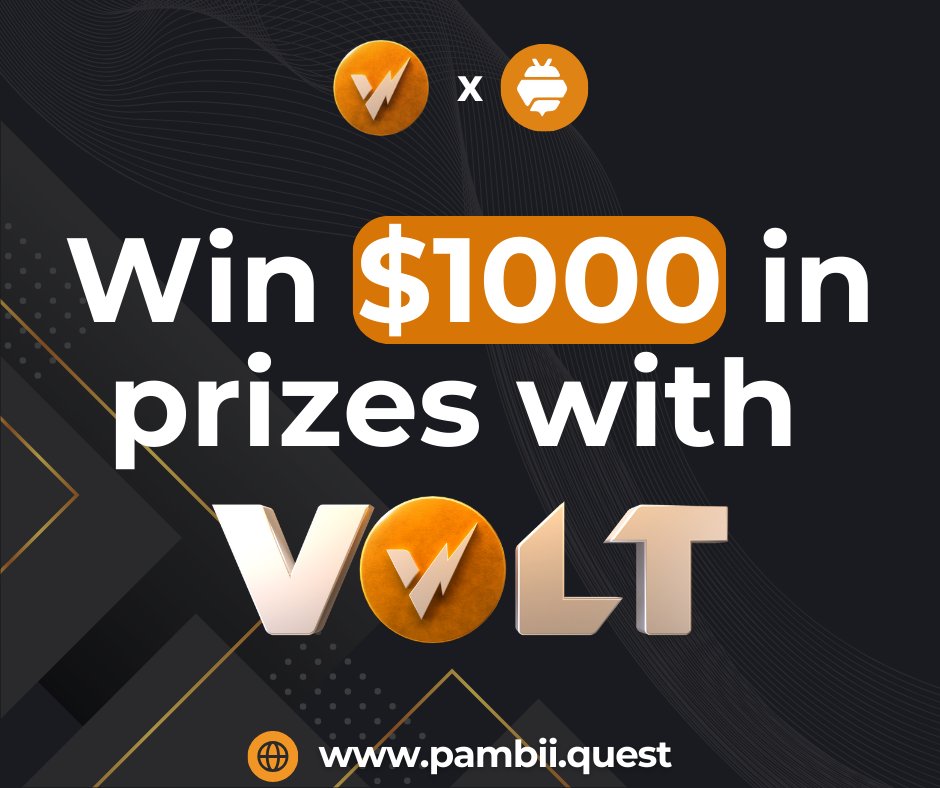 pambicoin's tweet photo. 🎉 Win $1000 in prizes and $1000 in Pambi with @VoltProjectBSC! 🎉

Join the Pambiquest campaign and compete for your chance to win big! 💰

Just complete the tasks, earn points, and those with the most points will be eligible to win fantastic rewards! 🥳

Don't miss out! Participate now until September 29th. 🗓️

🔗 https://t.co/nP9sfVQBpM

Let's go! 🚀