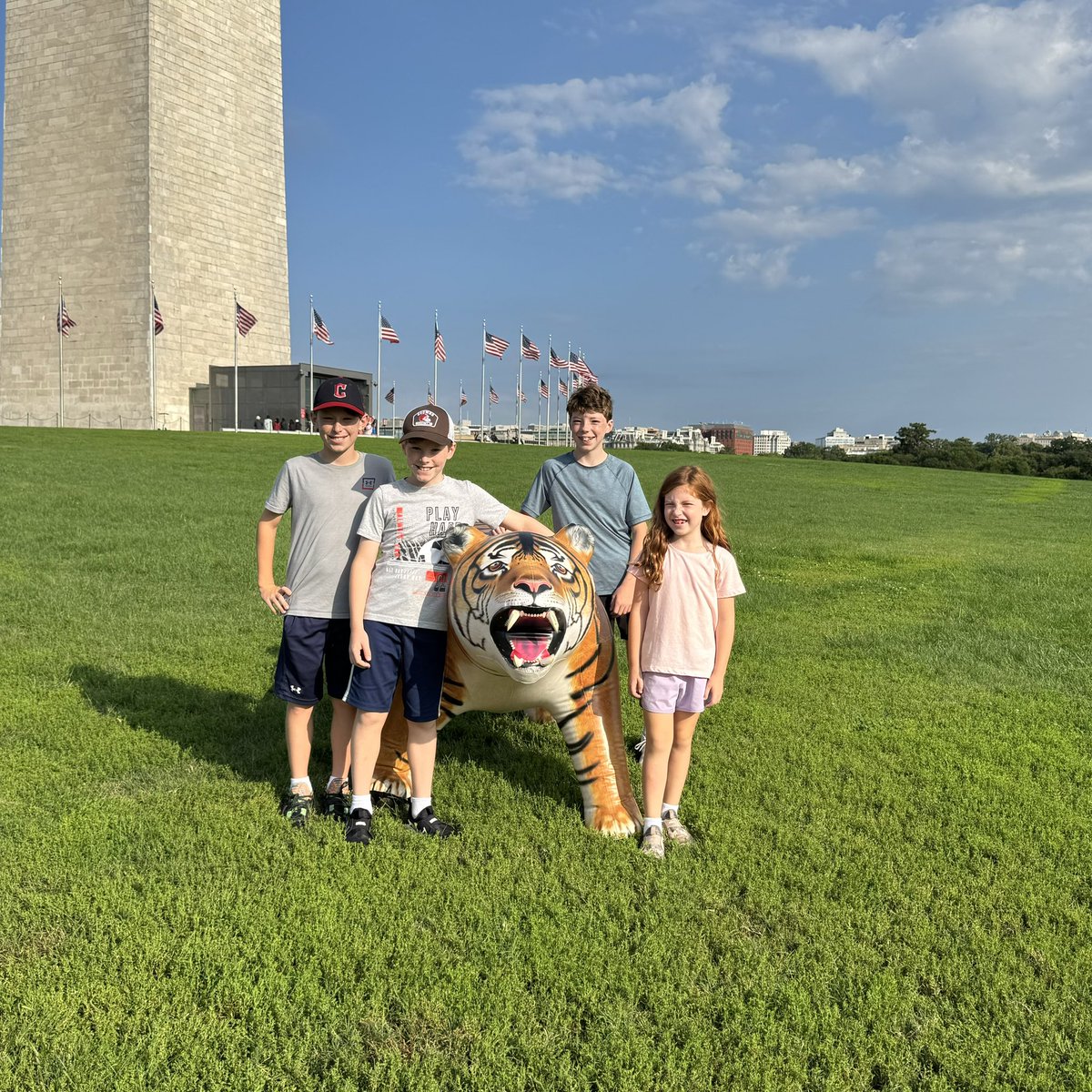 JetCreations's tweet photo. Jet Creations' lifelike tiger had a great time at the George Washington Monument, posing with the crowd! Get yours here: https://t.co/VLbedCSisZ  
#JetCreations #TigerAdventure #InflatableTiger #TigerOnTour #TigerFun https://t.co/lqCGe9qpbg