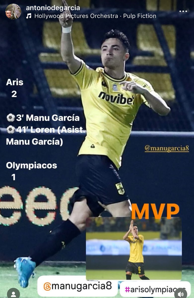 antoniodegarcia's tweet photo. #Arisolympiakos #MVP @Manugarcia_98 #superligue #thessaloniki #Asturias . 21-09-24 https://t.co/6rIkrDnHOj