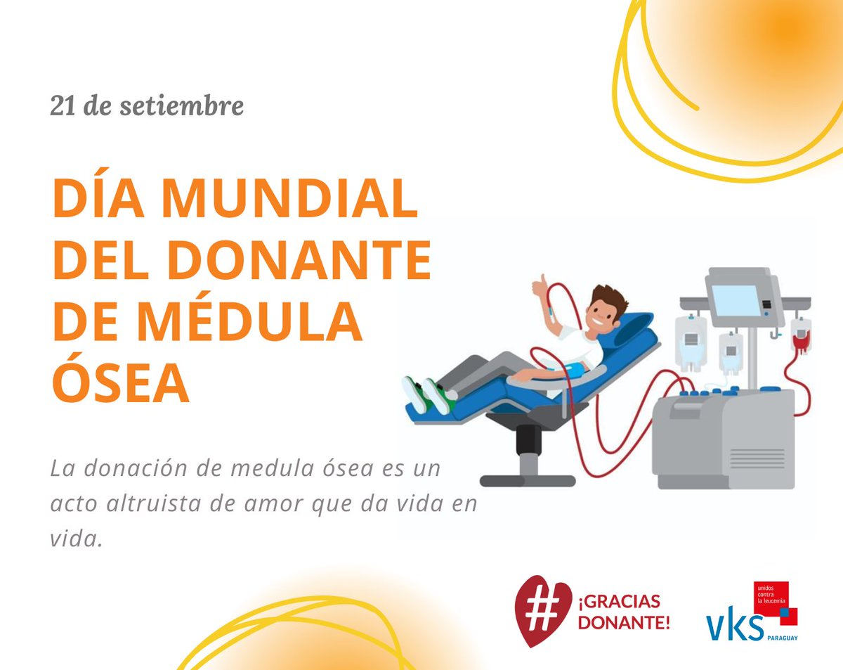 🔸Cada tercer sábado de setiembre se conmemora el Día Mundial del Donante de Médula Ósea, gracias héroes anónimos, por su gran acto de amor! #donamedula #WorldMarrowDonorDay