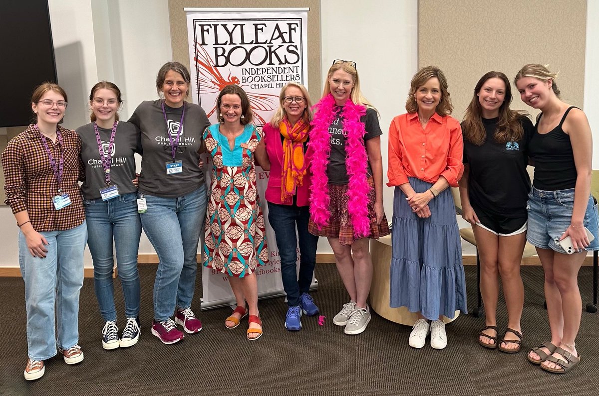 JoHackl's tweet photo. @LandraJennings and I had a great time celebrating the launch of @AmalieJahn latest book and talking all things middle grade books. Enormous thanks to @FlyleafBooks and #chapelhilllibrary for hosting us and to #Alanwolf for joining us! #mglit https://t.co/CRuGpcPkhw