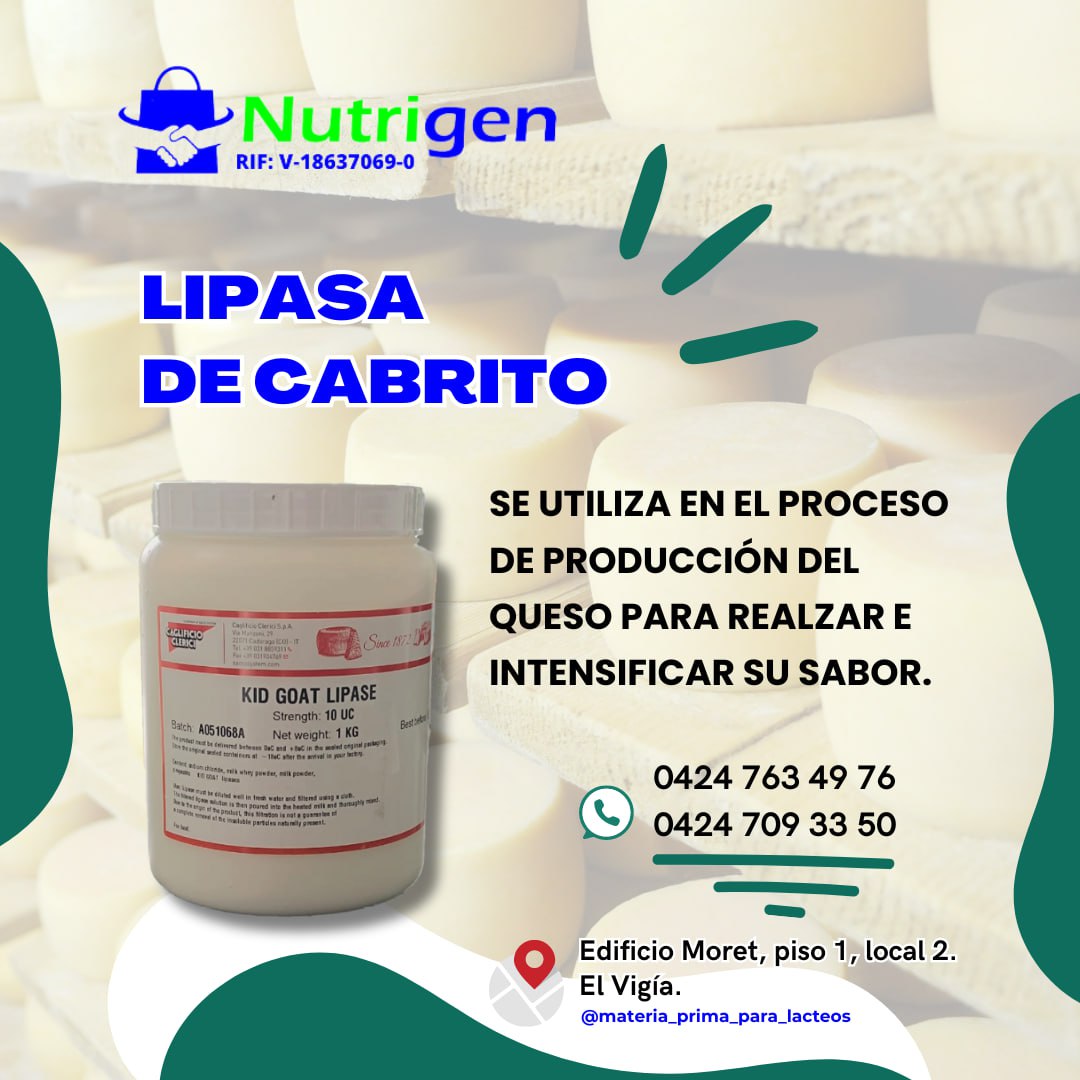 holiouy's tweet photo. ¡Eleva Tus Productos Lácteos con Nuestra Lipasa de Cabrito! 🐐🧀

En Nutrigen, te ofrecemos lipasa de cabrito de la más alta calidad, ideal para realzar el sabor y aroma de tus quesos y productos lácteos. https://t.co/SE2Lk7FSC9