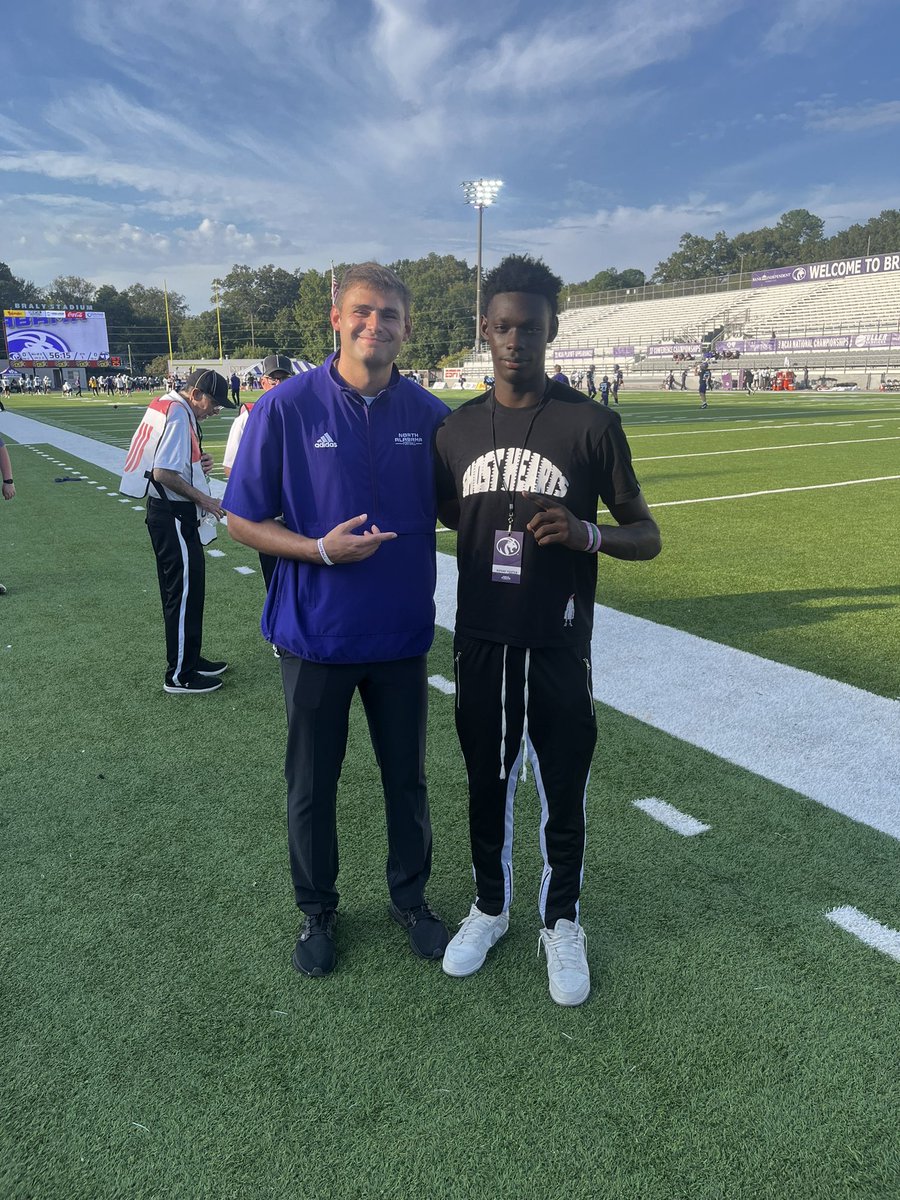 #AGTG After a Great Gameday Visit, I’m blessed to receive my first offer from The University of North Alabama!!🦁 

<a href="/UNAFootball/">North Alabama Football</a> <a href="/CoachCaraboa/">Brock Caraboa</a> <a href="/Ben_HamnerUNA/">Ben Hamner</a> <a href="/BrentDearmon/">Brent Dearmon</a> <a href="/RecruitTrojans/">Recruit Muscle Shoals</a> <a href="/HallTechSports1/">Hall-Tech Sports</a> <a href="/DownSouthFb1/">Down South</a> <a href="/AL6AFootball/">Alabama5AFootball</a> <a href="/UnLockYourGame/">Justice for Kitkat</a> <a href="/qbcountry_media/">QBC Media</a> <a href="/2LiveQ_/">Q.</a>