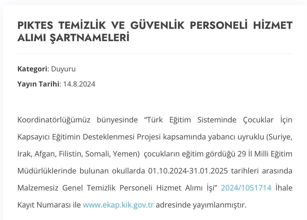 ComezTurhan's tweet photo. Ek olarak;
🇹🇷Milli Eğitim Bakanlığı 4 aylık bir temizlik ihalesine çıkıyor.
📍İhale; 29 ildeki Suriyeli, Iraklı, Filistinli, Somalili, Yemenli ve Afgan öğrencilerin eğitim gördüğü okulları kapsıyor.
📍Bu okulların temizliğini yüce devletimiz yaparken, Türk çocuklarının okuduğu okullar velilerin kendi aralarında topladığı üç beş kuruşla temizlenecek.
📍Söz konusu okullarda okuyan öğrencilerin güvenliği için de ayrı bir ihale yapılacak.
🇹🇷Bu ülkeyi AKP’den kurtarmak bir yurtseverlik borcudur!