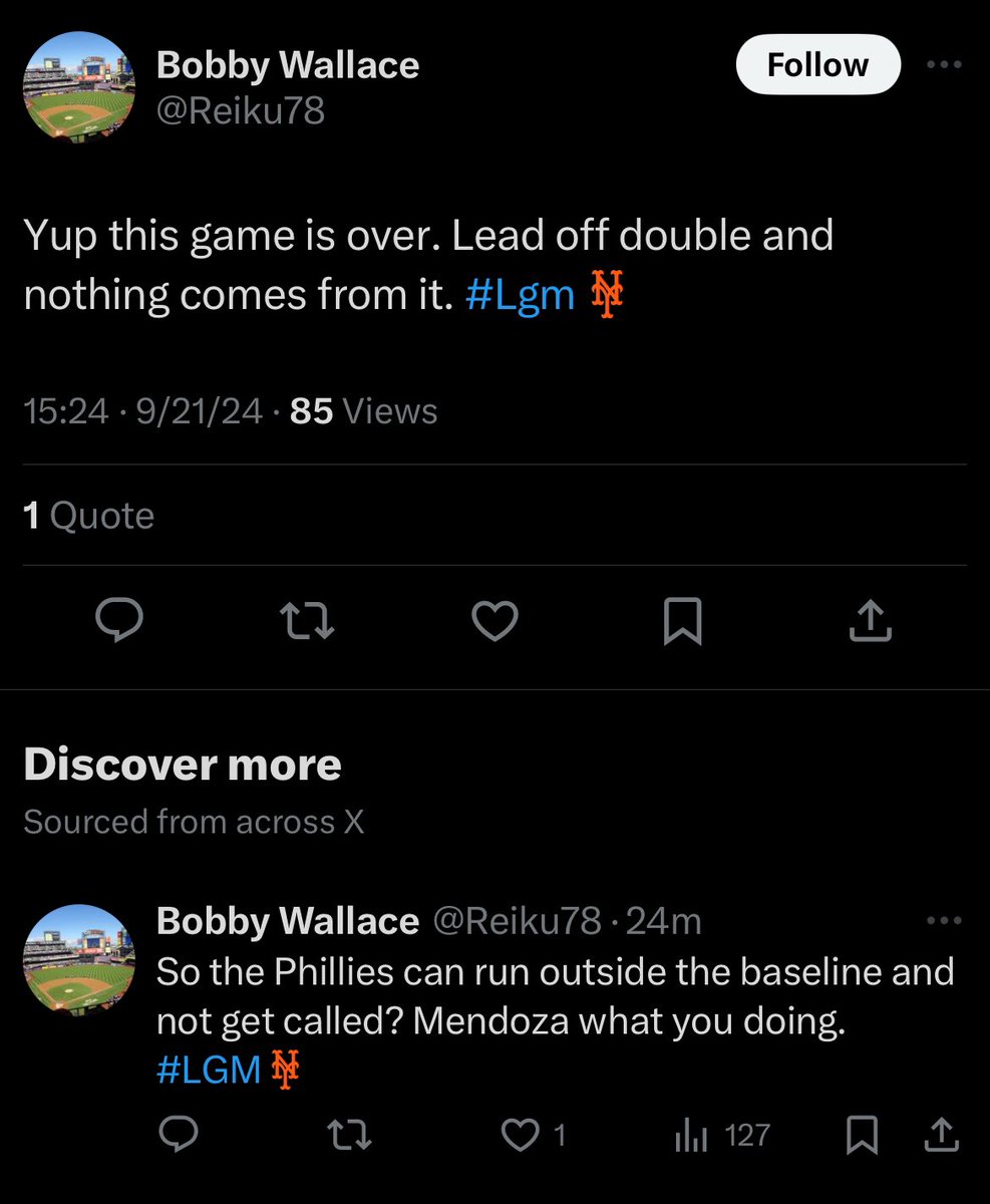 NJ_Tank87's tweet photo. Biggest bozos in the Mets fanbase don’t understand or fail to comprehend that an MLB game is AT LEAST 9 innings.
#MetsTwitter #Mets #NYM #NYMets #Amazins #DoomsdayMetsTwitter #NYC #QueensBaseball #Queens #NY #LFGM #LGM https://t.co/Hh7Dm0utNC