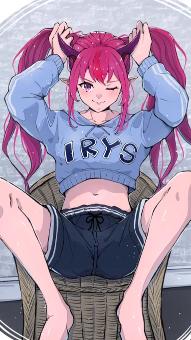 IRyS with twin-tail hairstyle.#HololiveEN#IRySart 
