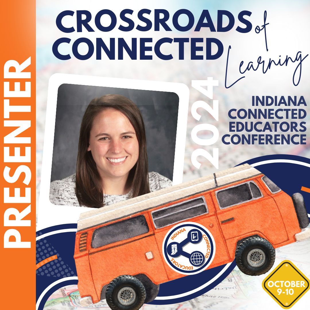 mrshowell24's tweet photo. Excited to be presenting at the Indiana Connected Educators Conference 2024! 🚐💡 Let's connect and explore new crossroads of learning together! #ICE24 #EdTech #ConnectedLearning https://t.co/b0tMFQ14eF