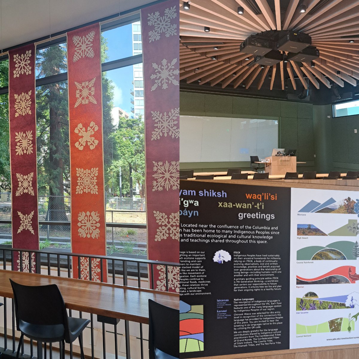 Among the many beautiful things I saw during my tour of PSU's new Vernier Science Center was the platform it provides for the Pacific Northwest's rich Indigenous culture - PSU is, in fact, Oregon's de facto tribal college!