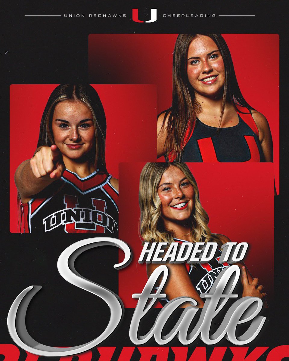 Union_Athletics's tweet photo. Union Cheer to State!🔥 Next stop: State Competition at the UMAC! Union Cheer will compete next Saturday, Sept 28 at our house—come out, be loud, and let’s show our support as they compete for the title! Congrats ladies!🏆 #UnionCheer https://t.co/ntuMKdweqA