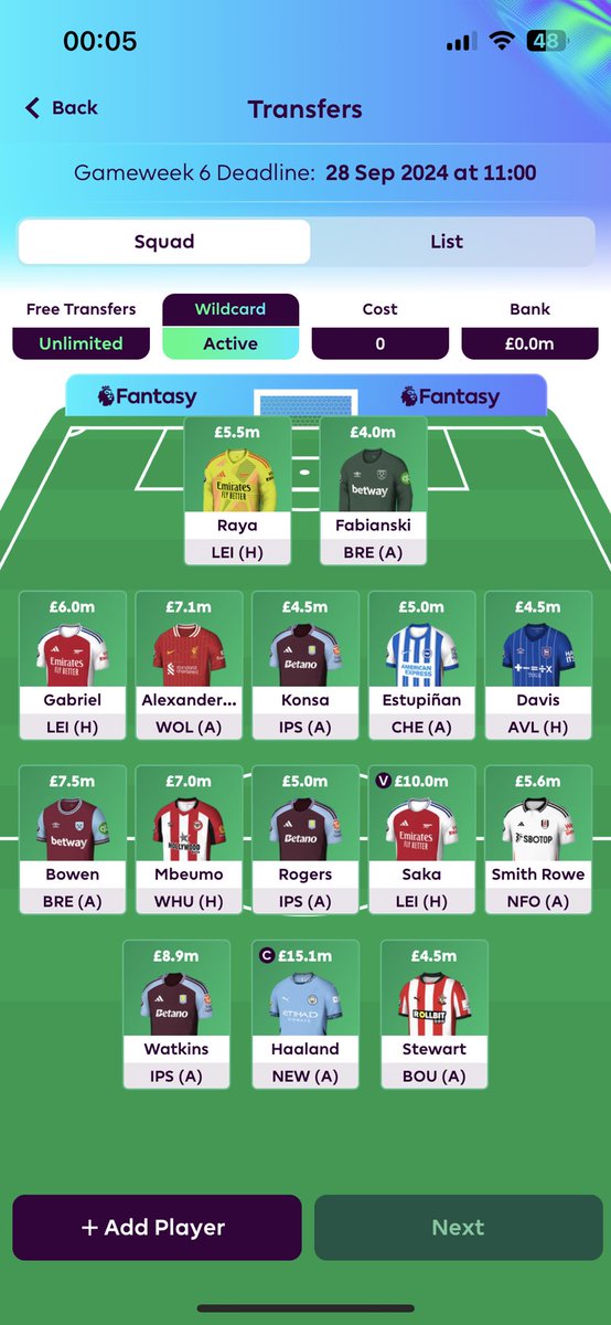 I activated the Wildcard at HT 3pm kick offs today.

I genuinely don’t think I can do better #FPL #FPLCommunity