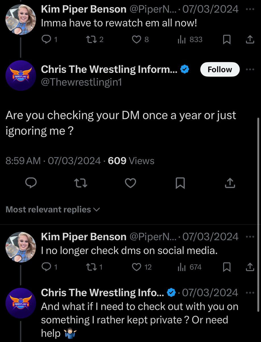 MainEventMikel's tweet photo. Calling me a sheep is rich coming from someone desperate for validation from every superstar they tweet at.

You need to stop with the entitlement and obsessive behavior. Do better, and stop being weird. https://t.co/Y0T10lLPqq