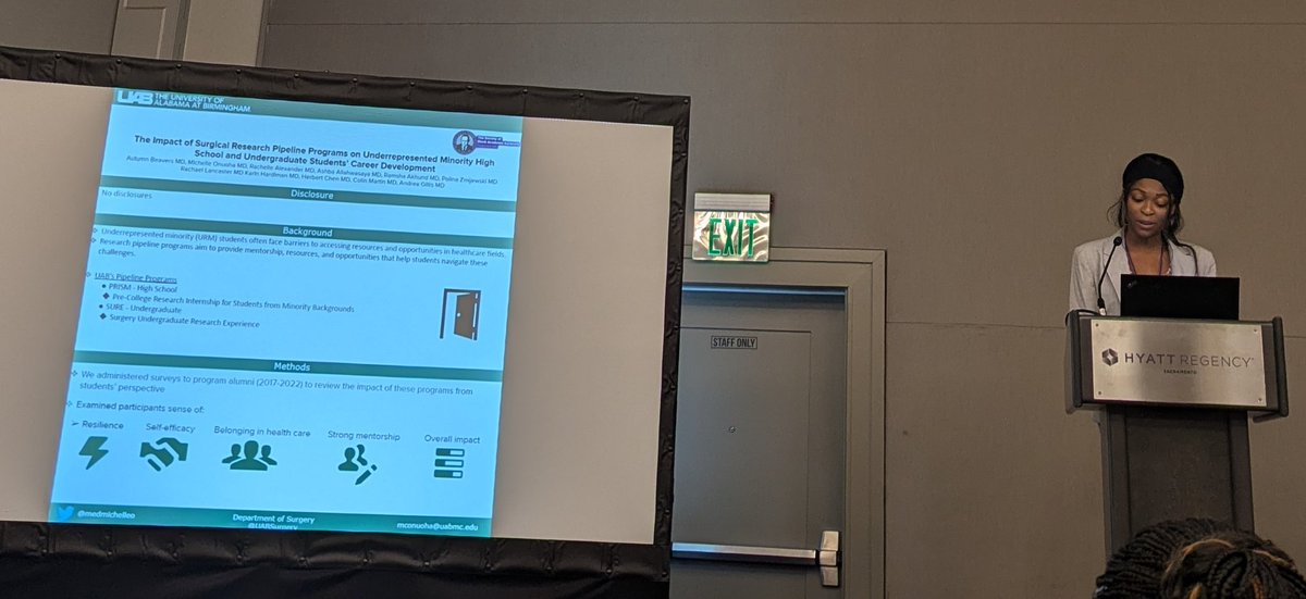 Our amazing PGY1 <a href="/MedMichelleO/">Michelle Onuoha</a> presenting her and PGY3 <a href="/Autumnbeavers3/">Autumn Beavers</a> work on evidence based assessment of summer research programs <a href="/UABSurgery/">UAB Surgery</a> <a href="/SocietyofBAS/">Society of Black Academic Surgeons</a> #SBASUCDavis2024