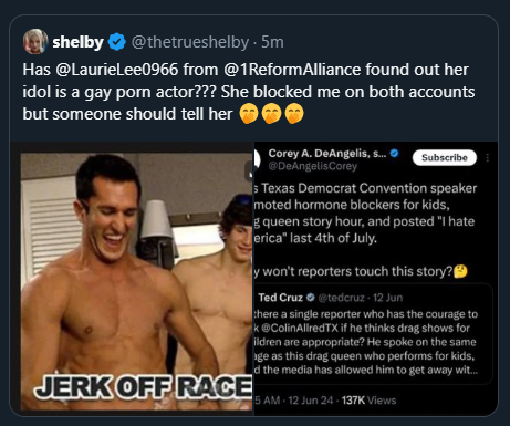 enthusmiasma's tweet photo. Hey, @LaurieLee0966 from @1ReformAlliance:
Hear about @DeAngelisCorey, school voucher evangelist?
One vid, "Jerk-Off Race," is even set in a school.
Creepy, huh?
Projection, maybe?
Is this what taxpayer money will go for?
#arpx #arleg #arlearns is a scam. #argop #arnews https://t.co/zo5Y8FIsai