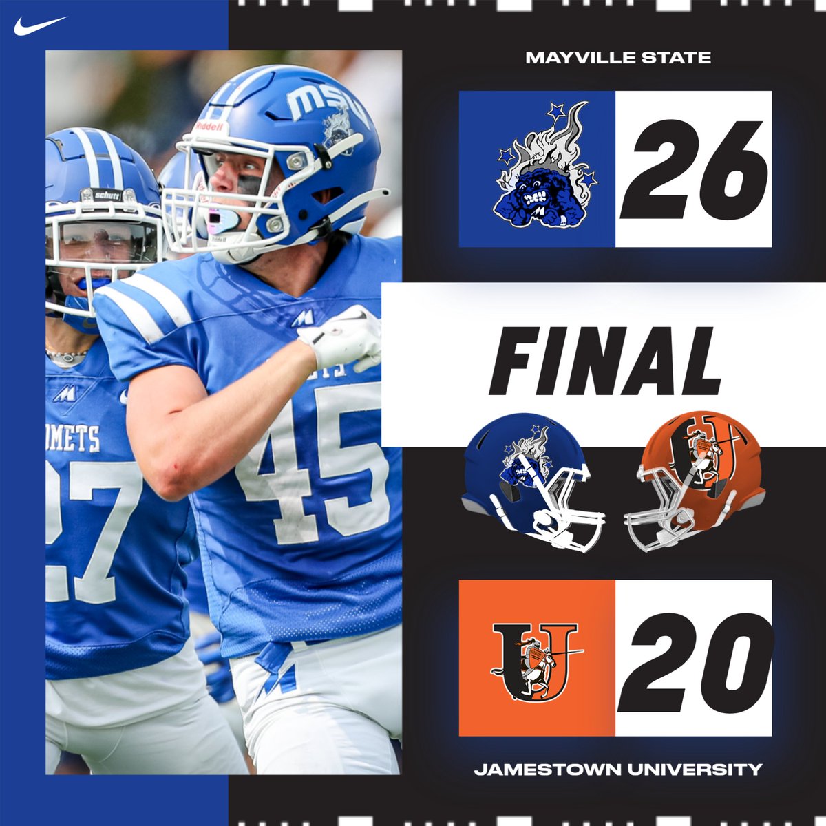 🏈| A HUGE victory for the Comets as they take down the University of Jamestown!